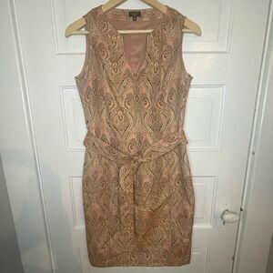Talbots Metallic Sleeveless Dress w/ Belt